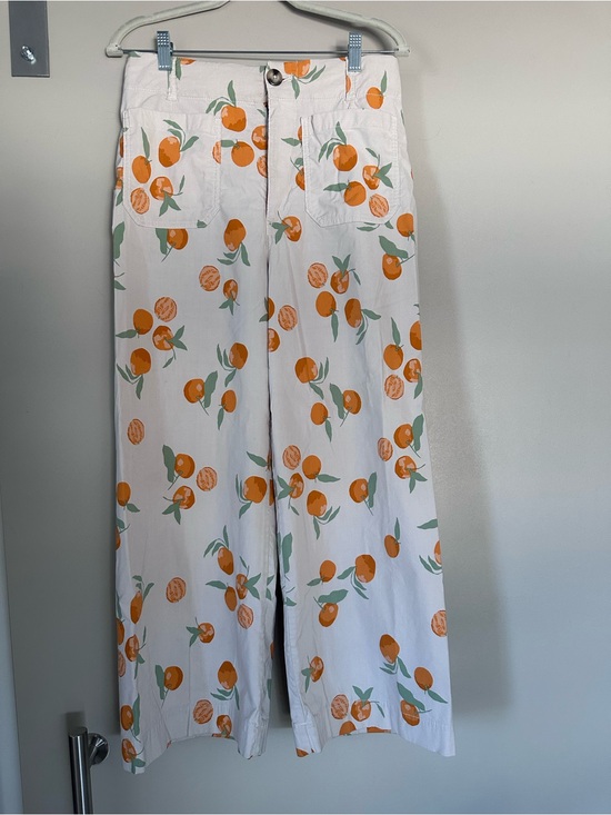 Maeve Pants - Anthropologie Maeve x Dylan Mirzwinski Colette Pant Orange Print Size 30